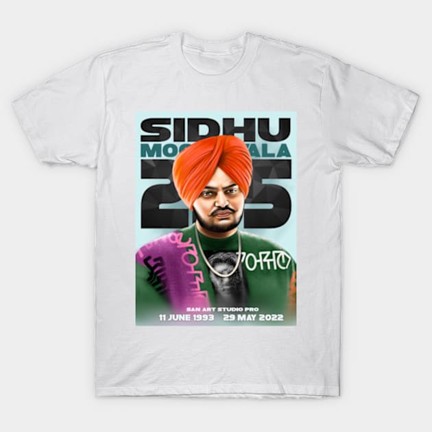 Sidhu Moosewala T-Shirt by SAN ART STUDIO 